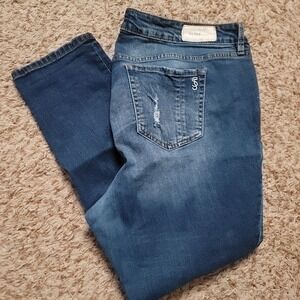 SLINK Jeans‎ Curvy Skinny Women 18 Medium Wash Distressed Ripped Denim Pants